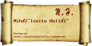 Mihálovits Holló névjegykártya